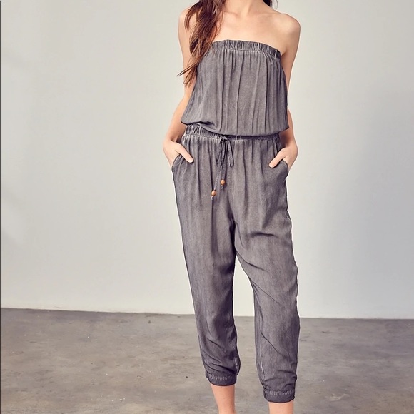 Mustard Seed Strapless Jumpsuit - Picture 3 of 4